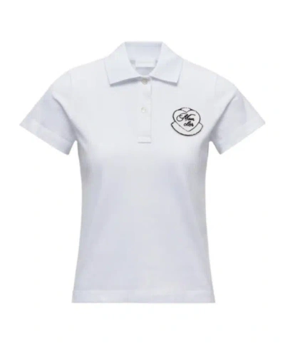 Moncler Short-sleeved Polo Shirt In White