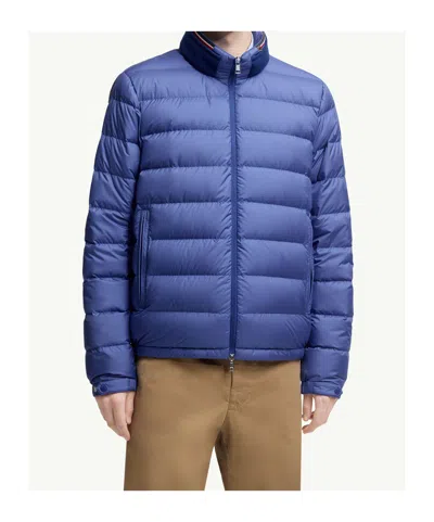 Moncler Brendann Logo-patch Quilted Jacket In Blue
