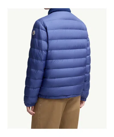Moncler Brendann Logo-patch Quilted Jacket In Blue
