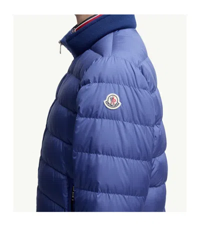 Moncler Brendann Logo-patch Quilted Jacket In Blue