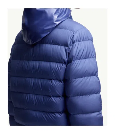 Moncler Brendann Logo-patch Quilted Jacket In Blue