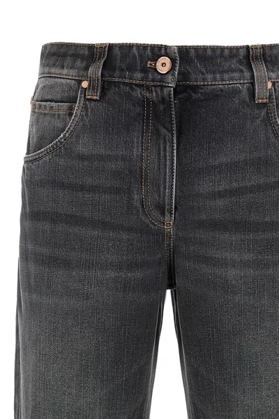 Brunello Cucinelli Jeans With Belt Loops In Gray