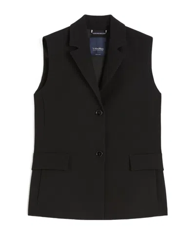 Max Mara Straight-fit Cady Gilet In Black