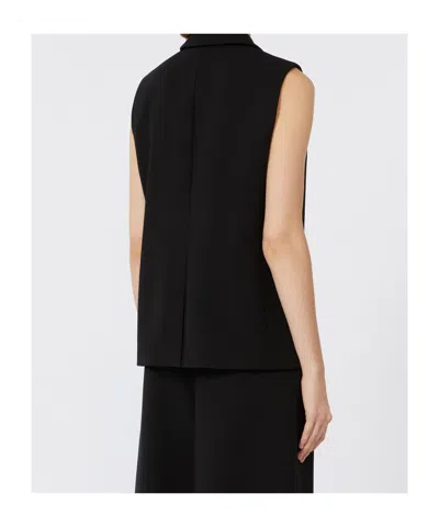 Max Mara Straight-fit Cady Gilet In Black