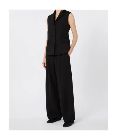 Max Mara Straight-fit Cady Gilet In Black