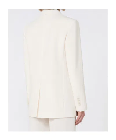 Max Mara Single-breasted Casual Jacket In White