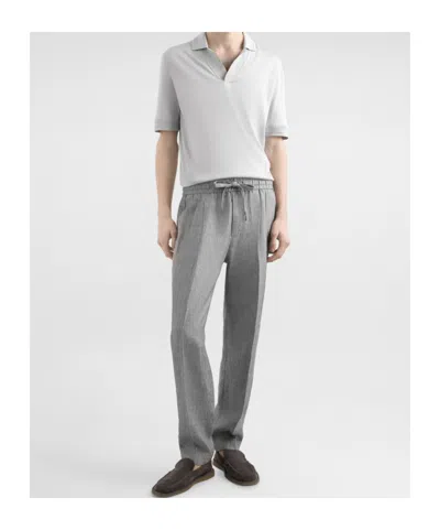 Dolce & Gabbana Silk Polo Shirt In Gray