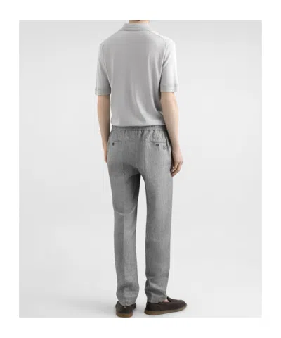 Dolce & Gabbana Silk Polo Shirt In Gray