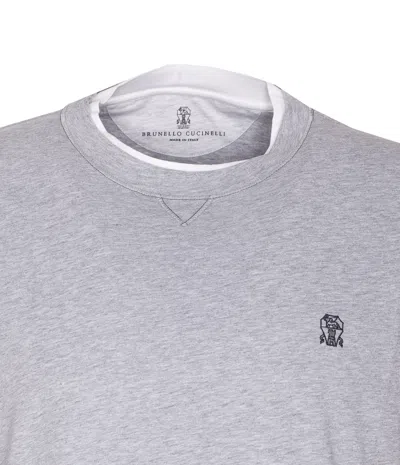 Brunello Cucinelli Layered Crewneck T-shirt Stitch Detailing