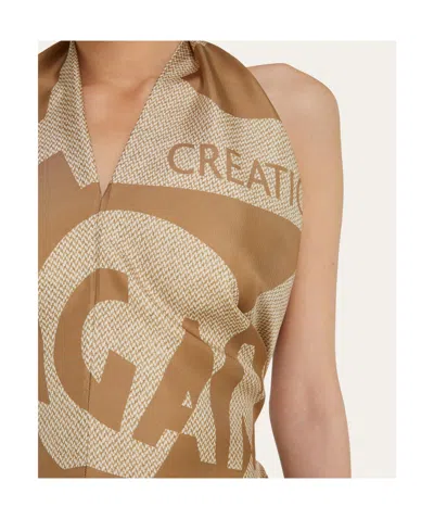 Ferragamo Venna Logo Handkerchief Top In Multi
