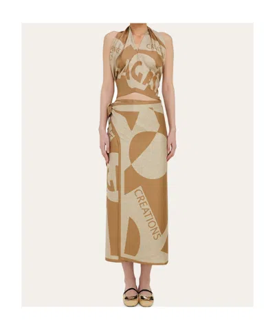 Ferragamo Venna Logo Handkerchief Top In Multi