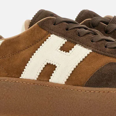 Hogan Low Top Platform Sole Sneakers In Brown