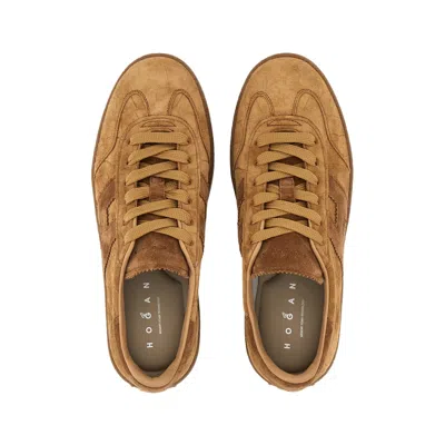 Hogan Low Top Sneakers Platform Sole In Brown
