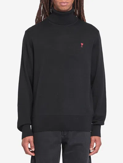 Ami Alexandre Mattiussi Ami Paris Ami De Coeur Merino Wool Turtleneck Sweater