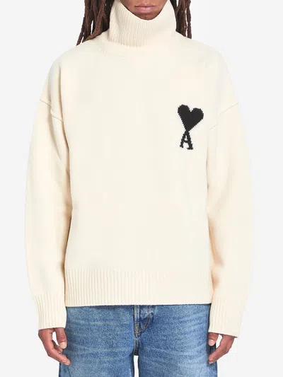 Ami Alexandre Mattiussi Ami Paris De Coeur Turtleneck Sweater