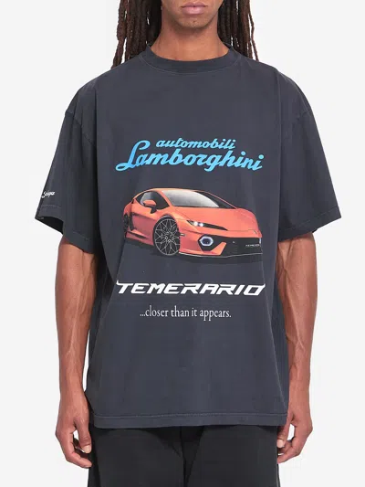 Balenciaga Black Cotton Lamborghini T-shirt
