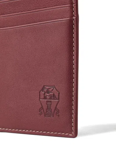 Brunello Cucinelli Debossed-logo Cardholder In Burgundy