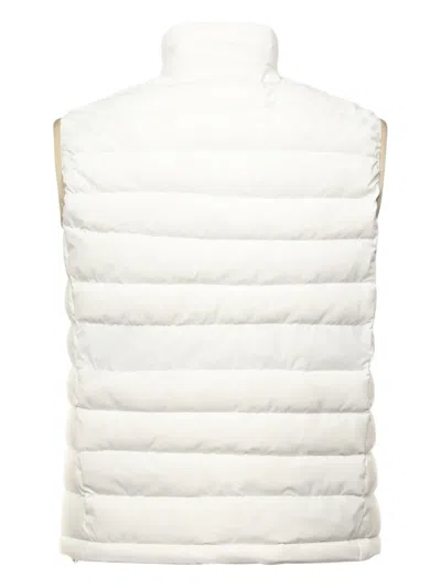 Eleventy Padded Vest With Quilted Texture And Zip In White