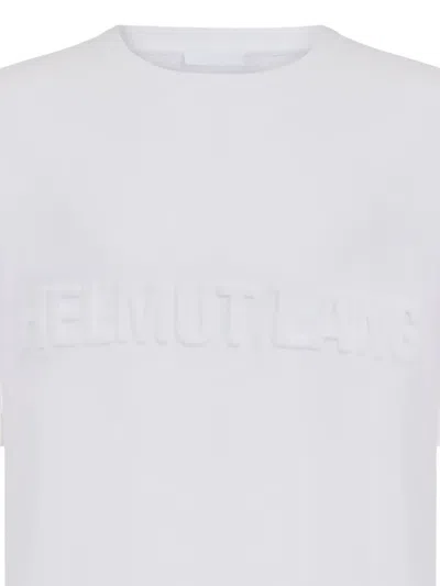 Helmut Lang Embossed-logo Cotton T-shirt In White
