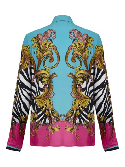Versace Jeans Couture Baroque-print Button-up Shirt In Multi