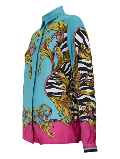 Versace Jeans Couture Baroque-print Button-up Shirt In Multi