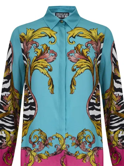 Versace Jeans Couture Baroque-print Button-up Shirt In Multi