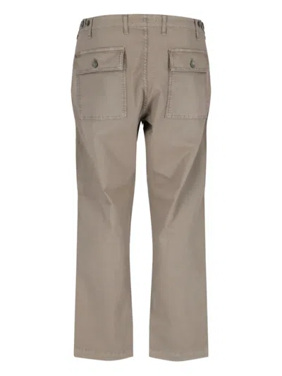 Cruna Beige Straight-leg Trousers With Button Closure