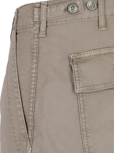 Cruna Beige Straight-leg Trousers With Button Closure