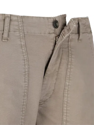 Cruna Beige Straight-leg Trousers With Button Closure
