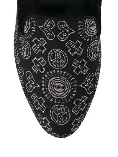 10 Corso Como Embroidered-symbols Loafers In Black