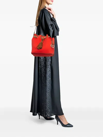 Pre-owned Michael Kors Vintage  Drawstring Tassel-detail Shoulder Bag In Orange