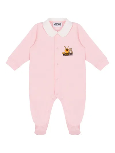 Moschino Long-sleeve Romper In Pink