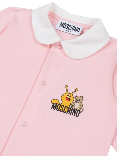 Moschino Long-sleeve Romper In Pink