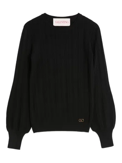 Valentino Wollpullover Frau Schwarz Xs In Black