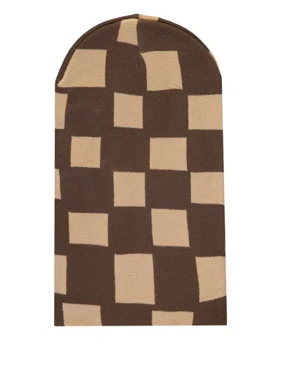 Market Checkered-pattern Balaclava In Brown