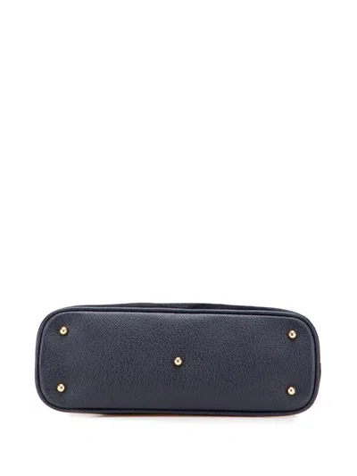 Pre-owned Gucci 20th Century Suede Bamboo Dome Satchel In Blue