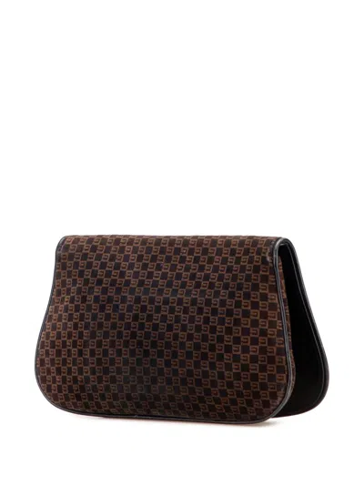 Pre-owned Gucci 20th Century Square G Suede Blondie Clutch Bag