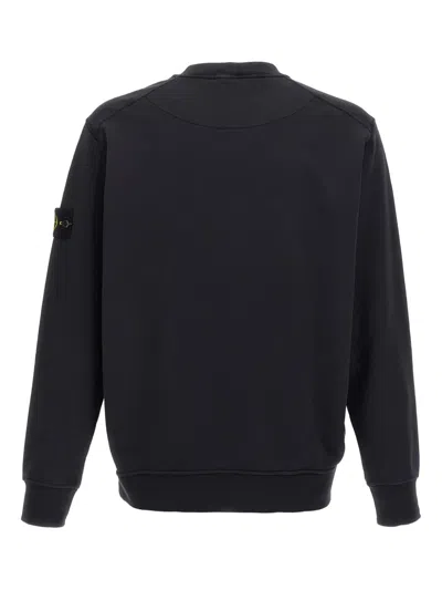 Stone Island Vanisé Brushed Heavy Cotton Sweatshirt In Black