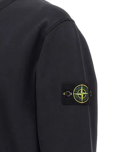 Stone Island Vanisé Brushed Heavy Cotton Sweatshirt In Black