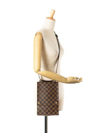 Pre-owned Louis Vuitton 2001 Damier Ebene Portobello Crossbody Bag In Brown
