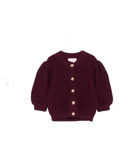 Ba&sh Garance Puff-sleeve Cardigan In Red