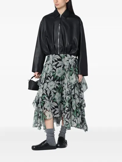 Loewe Floral-print Ruffled Skirt