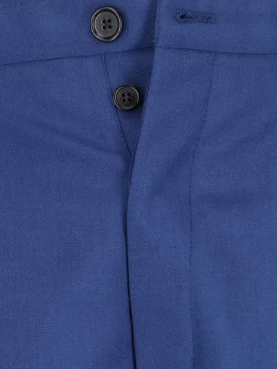 Marni Straight Trousers With Back Pocket And Belt Loops In Blue