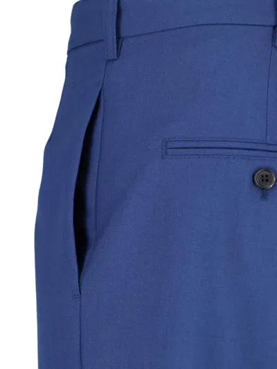 Marni Straight Trousers With Back Pocket And Belt Loops In Blue