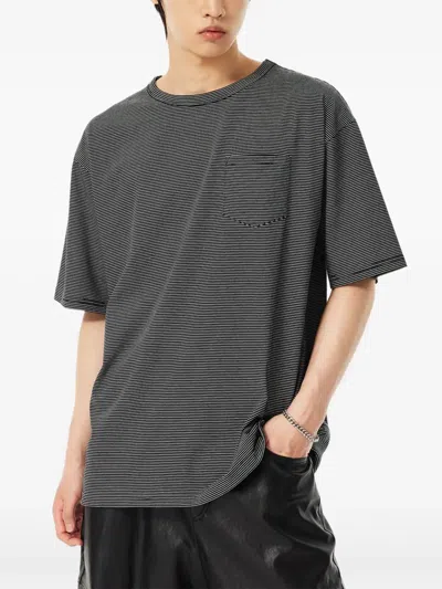 Studio Tomboy Striped Chest-pocket T-shirt