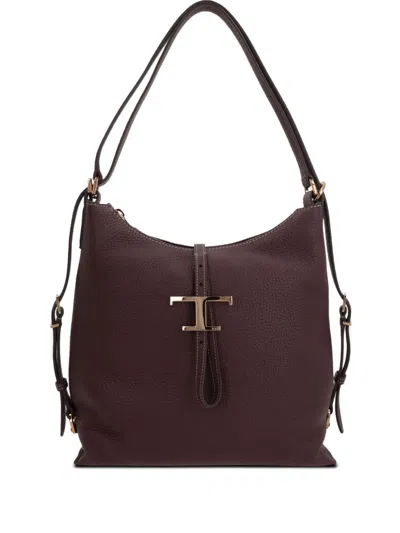 Tod's T Timeless Grained Leather Shoulder Bag