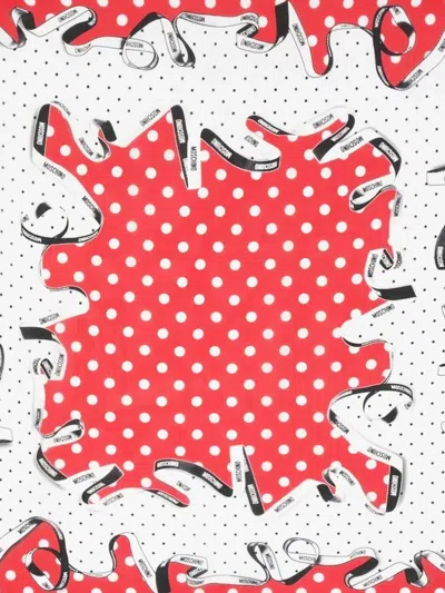 Moschino Polka-dot Ribbon Scarf