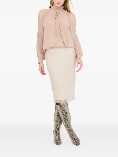 Liu •jo Georgette Blouse In Neutral