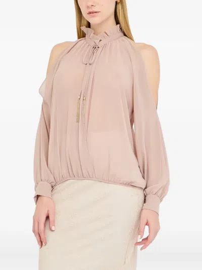 Liu •jo Georgette Blouse In Neutral