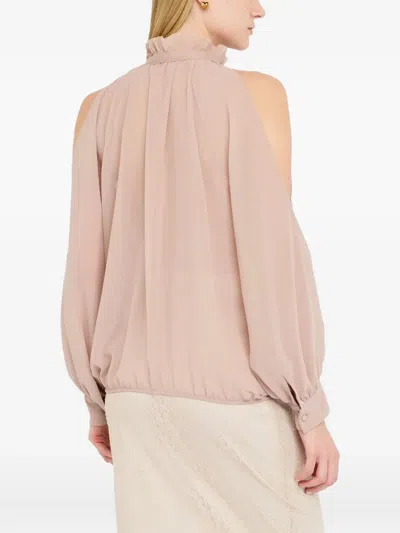 Liu •jo Georgette Blouse In Neutral